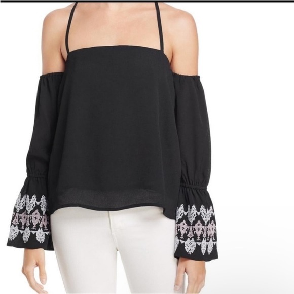 Plus Size - Black Semi-Sheer Bell Crepe Blouse - Torrid
